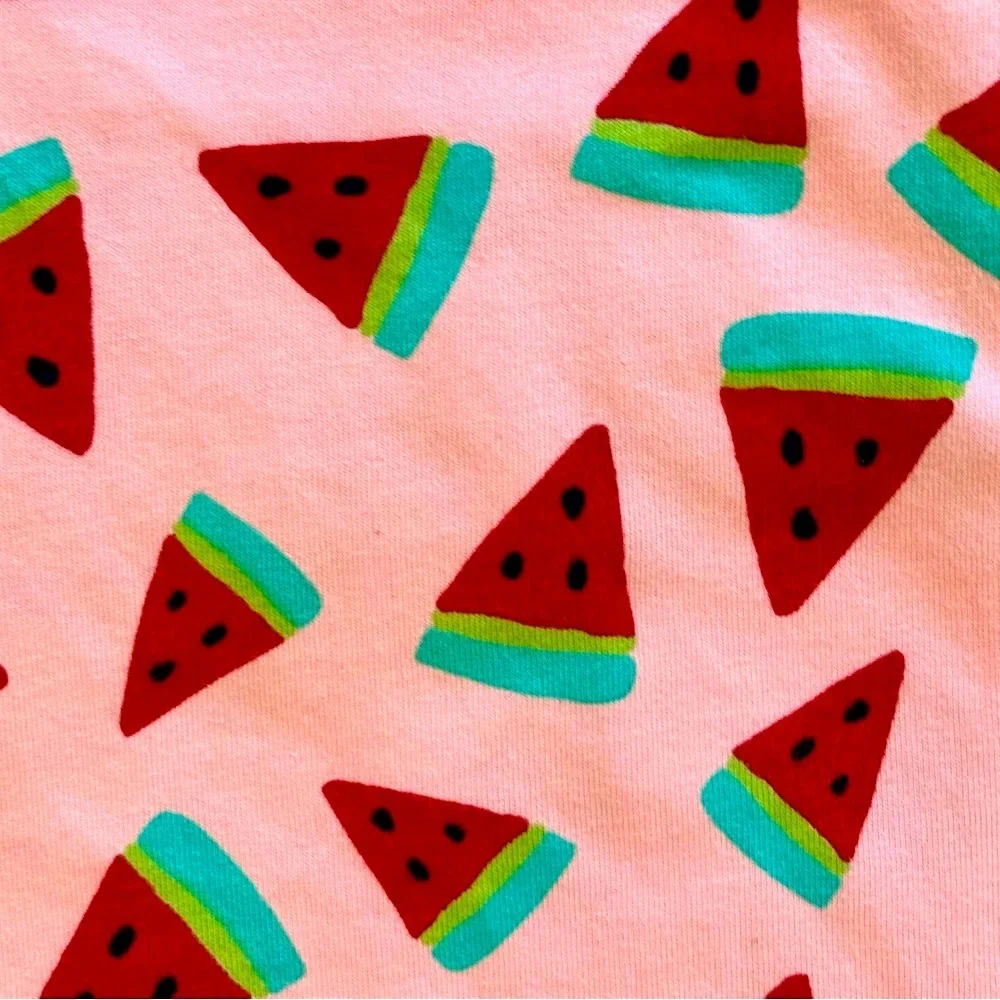 Hanna Andersson Pocket Art Dress Girls 6-7 120 cm Happy Pink Watermelon Summer